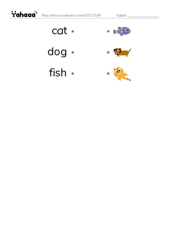 Draw a line to match worksheet for fun