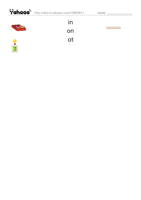 Match both sides worksheet for Prepositions