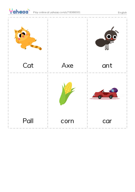 Picture flashcards worksheet for English