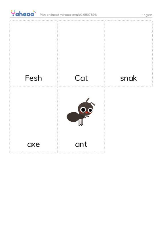 Picture flashcards worksheet for English