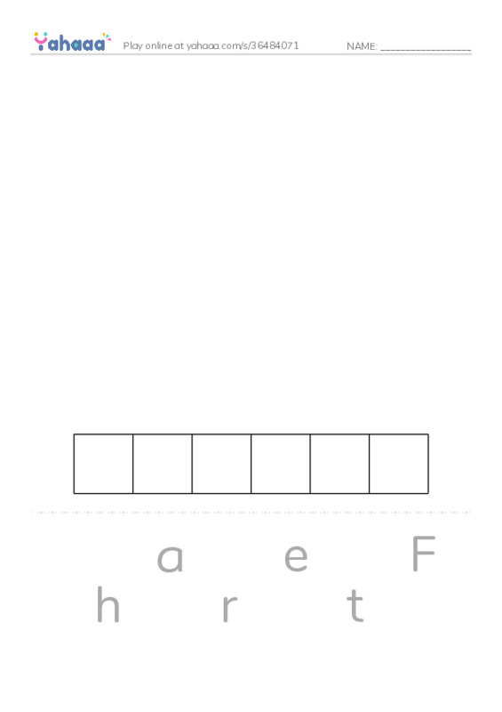 Letter scramble puzzle worksheet for Family