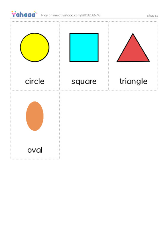 Picture flashcards worksheet for shapes