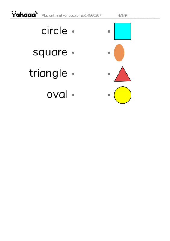 Draw a line to match worksheet for shapes