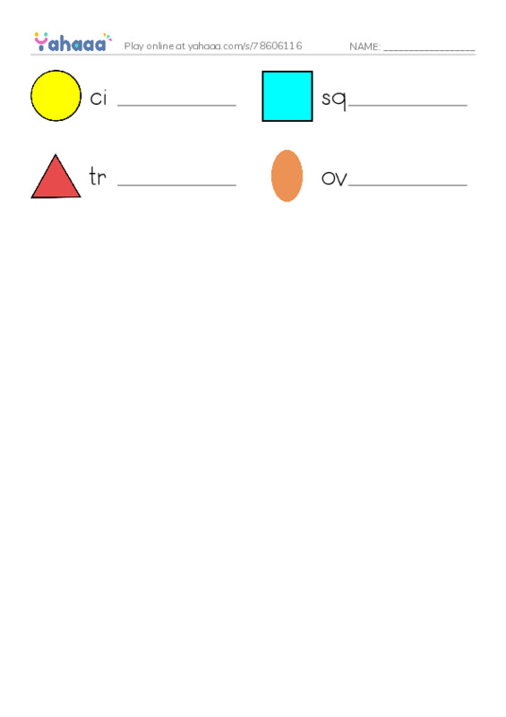 Write the word rows worksheet for shapes