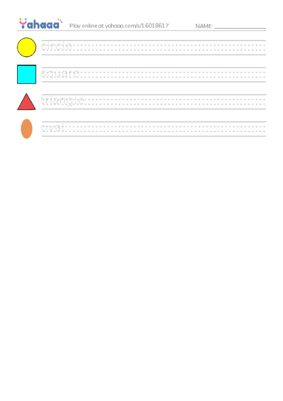 Handwriting lines worksheet for shapes