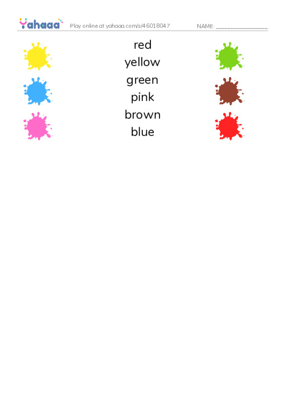 Match both sides worksheet for colors