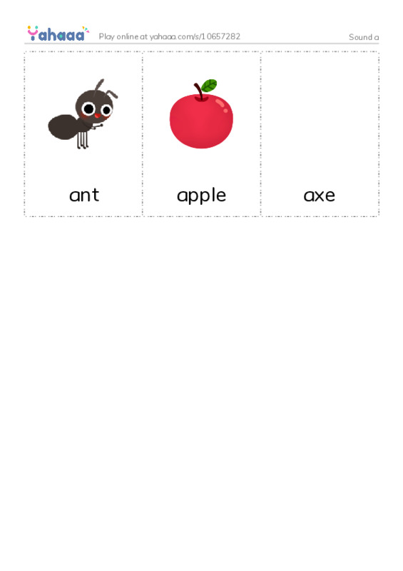 Picture flashcards worksheet for Sound a