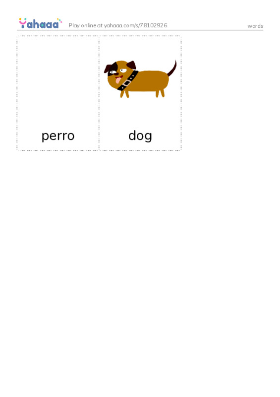 Picture flashcards worksheet for words