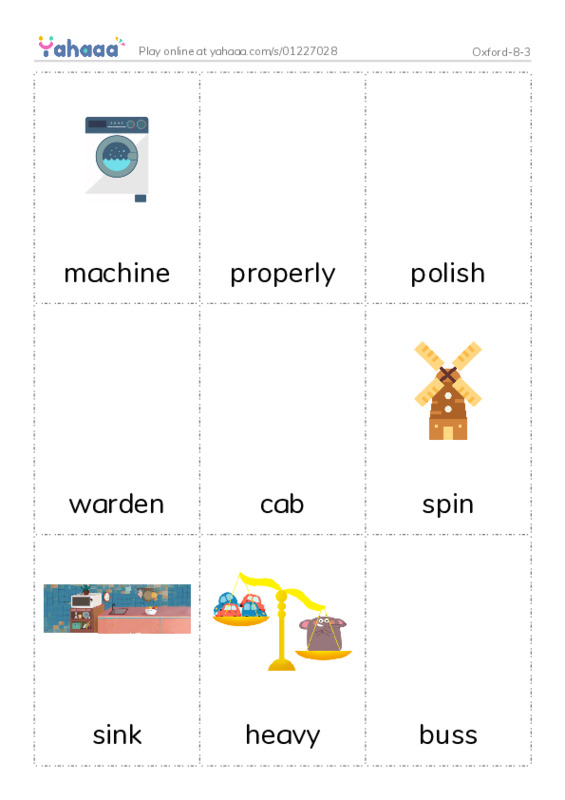 Picture flashcards worksheet for Oxford-8-3