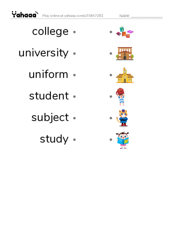 Draw a line to match worksheet for 剑三（秋上）U6