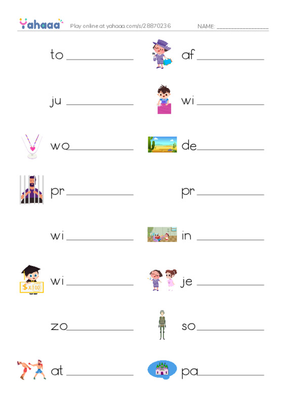Write the word rows worksheet for Oxford-8-4