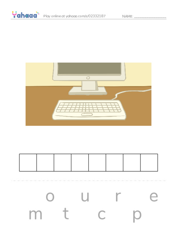 Letter scramble puzzle worksheet for Kid's Box 1 Unit 3