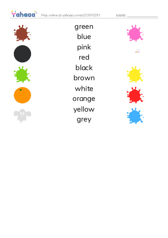 Match both sides worksheet for Colors
