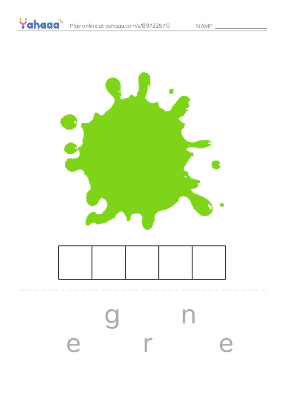 Letter scramble puzzle worksheet for Colors