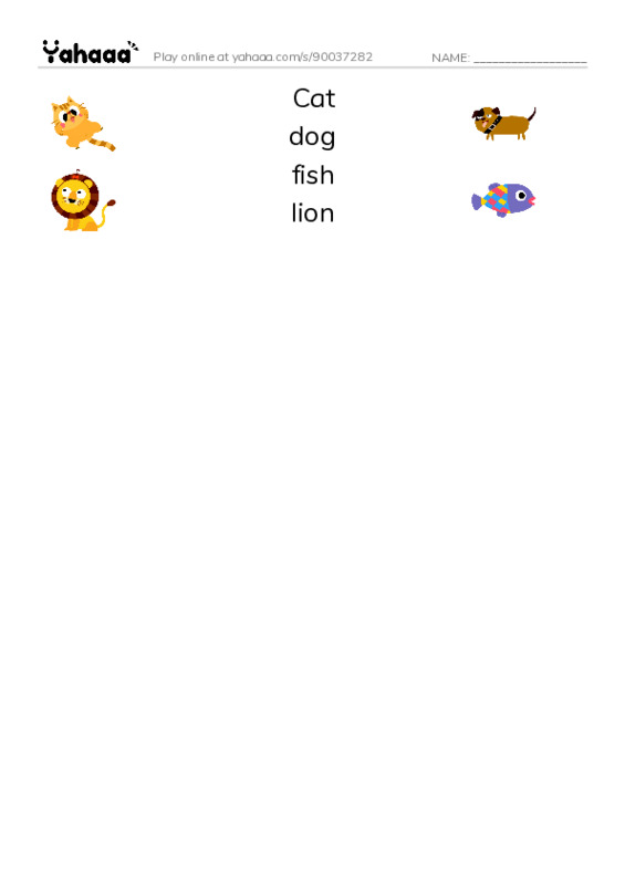 Match both sides worksheet for Wild life