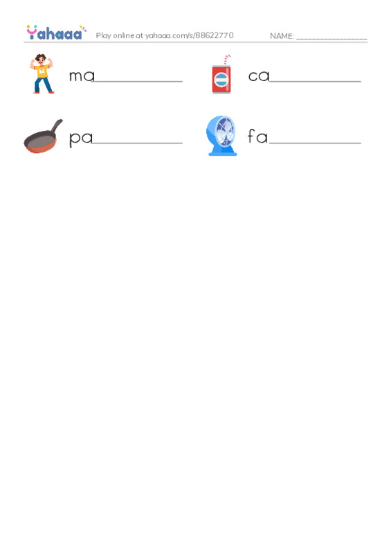 Write the word rows worksheet for -an