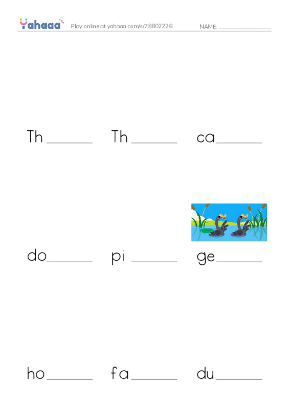 Finish the word worksheet for On the farm 2