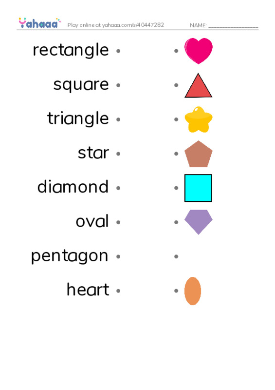 Draw a line to match worksheet for Shapes