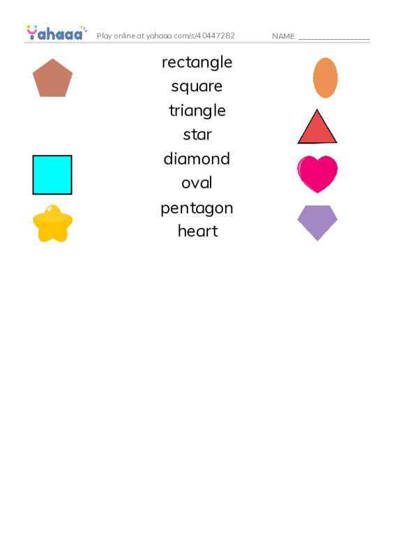 Match both sides worksheet for Shapes