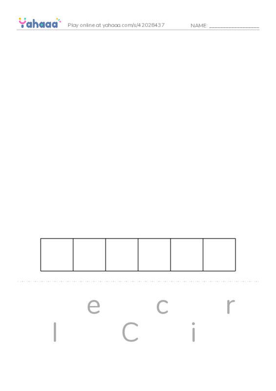Letter scramble puzzle worksheet for Shapes