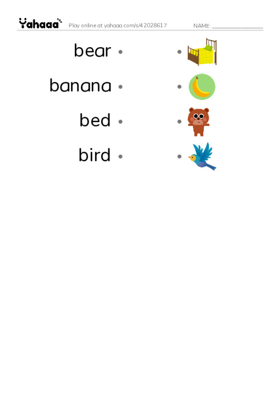Draw a line to match worksheet for Bb