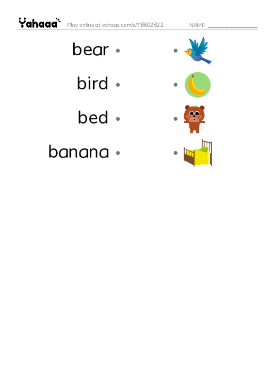 Draw a line to match worksheet for Bb