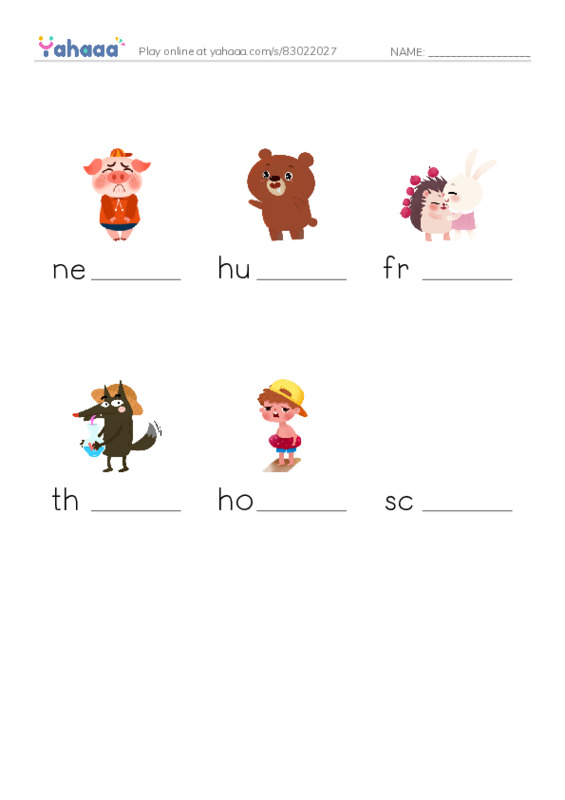 Finish the word worksheet for Adjectives