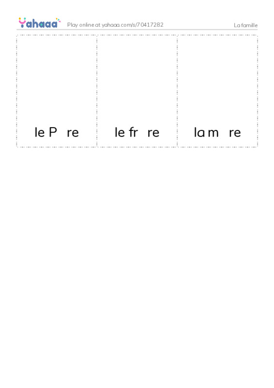 La famille PDF flaschards with images