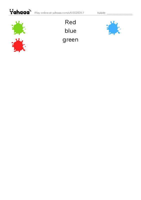 Match both sides worksheet for Colours