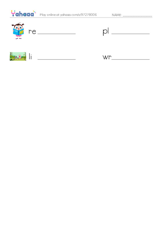 Write the word rows worksheet for U6 L3
