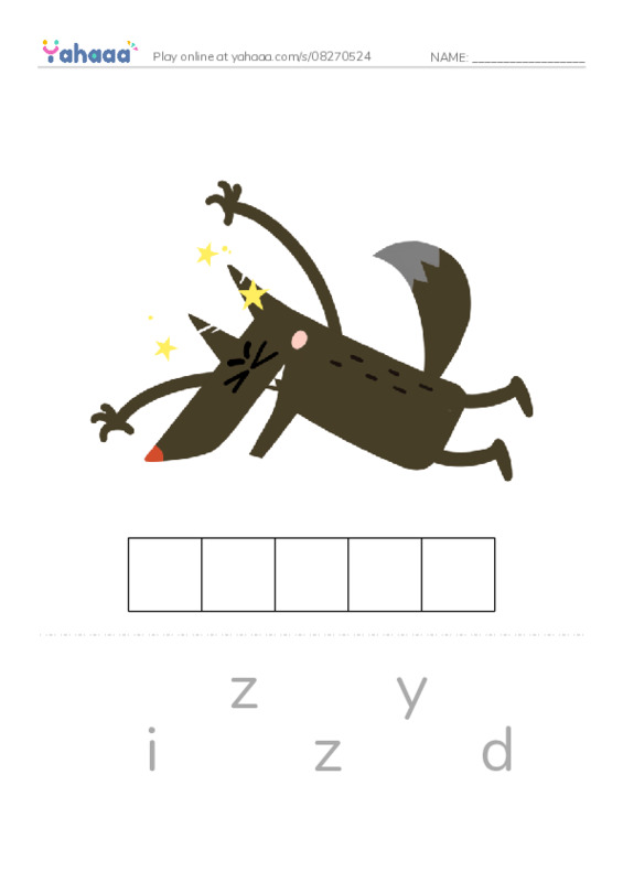 Letter scramble puzzle worksheet for Dd