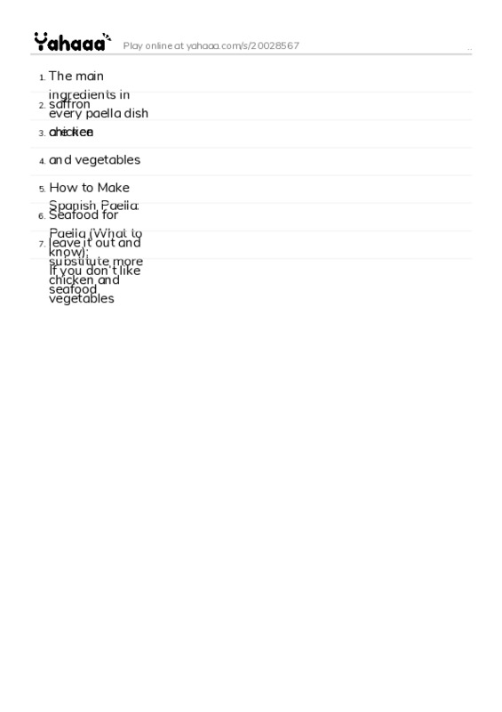 Word list with meanings worksheet for ..