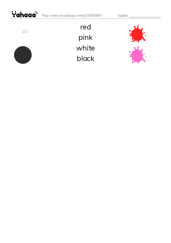 Match both sides worksheet for colours