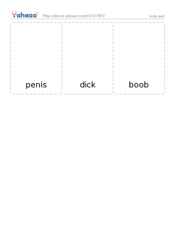 Picture flashcards worksheet for body part