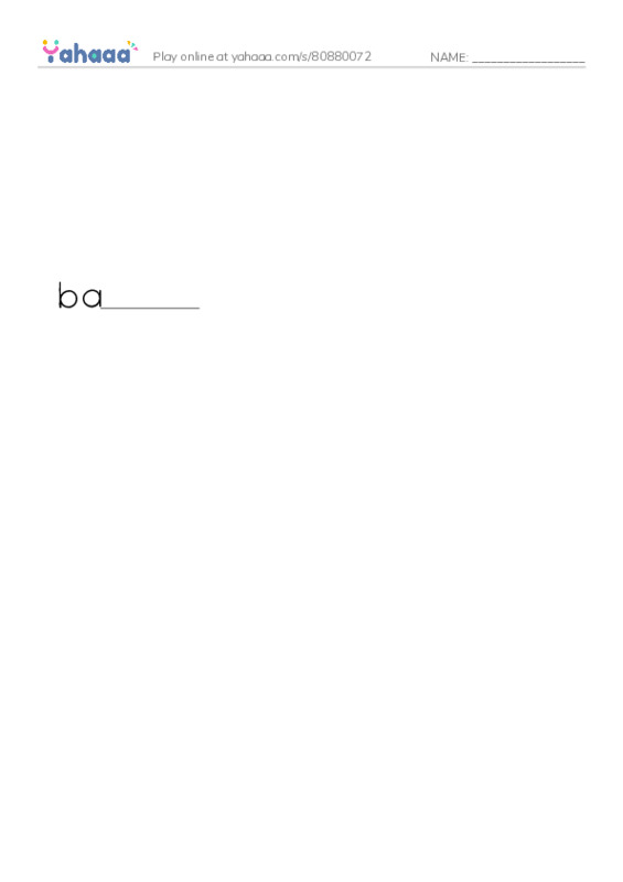 Finish the word worksheet for food