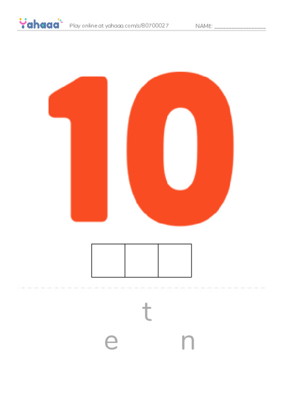 Letter scramble puzzle worksheet for numbers
