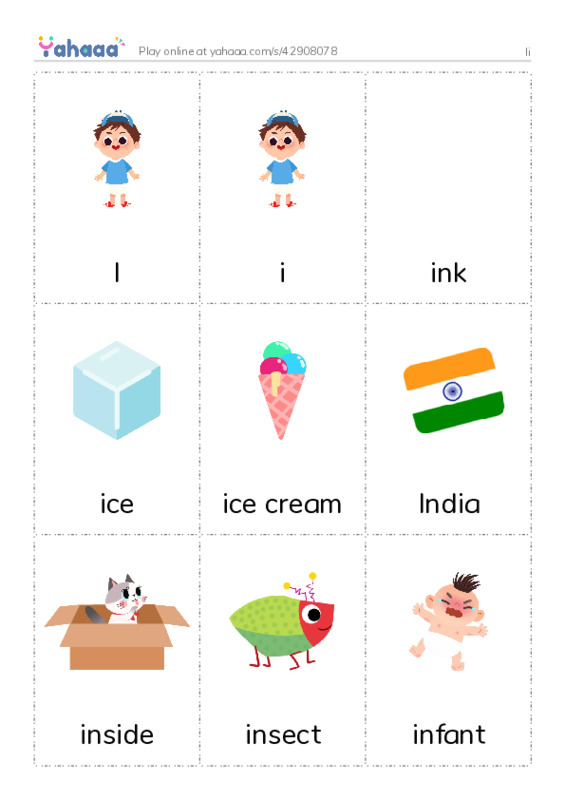 Picture flashcards worksheet for Ii