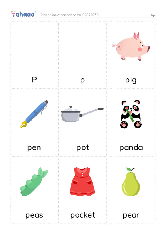 Picture flashcards worksheet for Pp