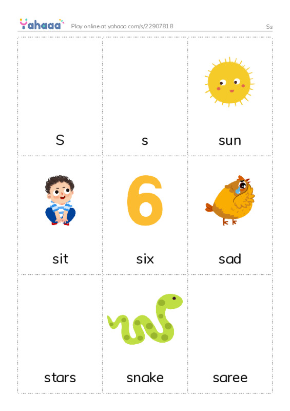 Picture flashcards worksheet for Ss