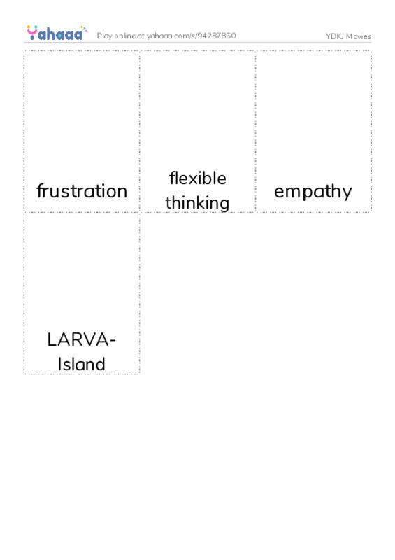 Picture flashcards worksheet for YDKJ Movies