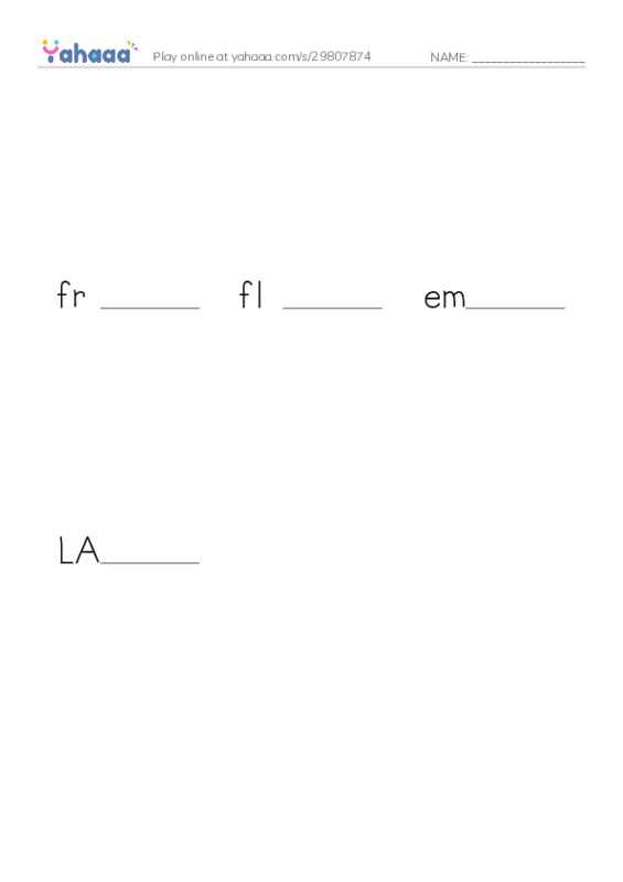 Finish the word worksheet for YDKJ Movies