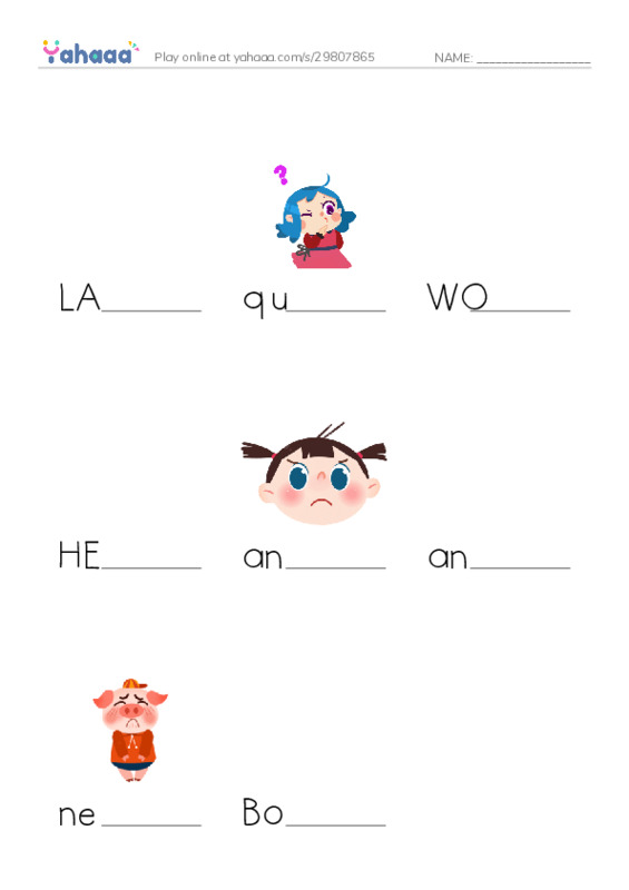 Finish the word worksheet for YDKJ Television
