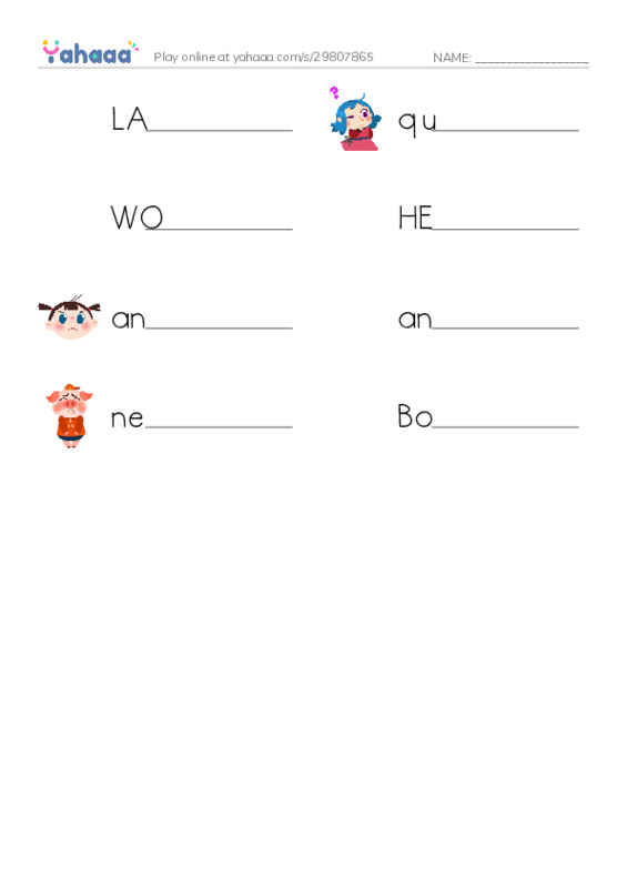 Write the word rows worksheet for YDKJ Television