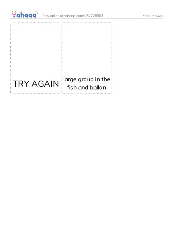 Picture flashcards worksheet for YDKJ Movies