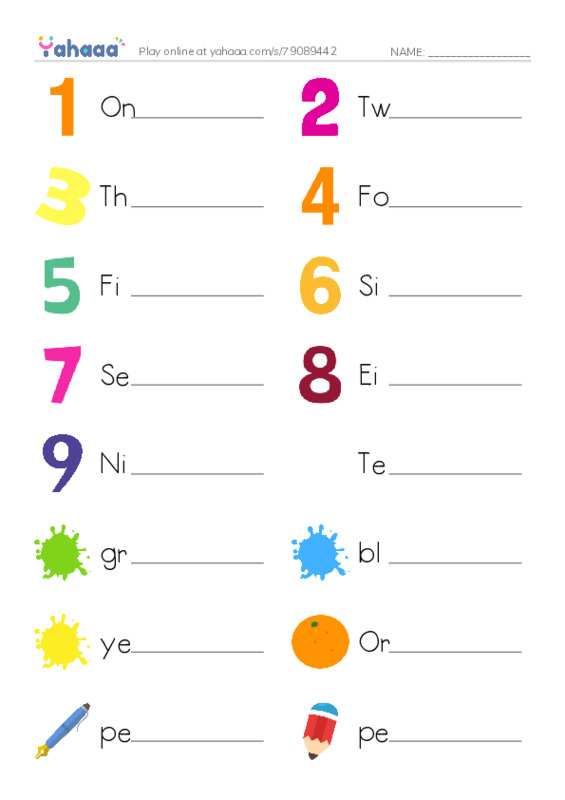 Write the word rows worksheet for Mrs,Amany Salem Kg