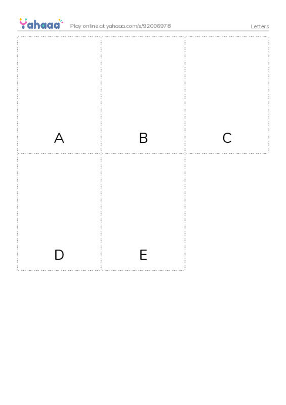 Picture flashcards worksheet for Letters