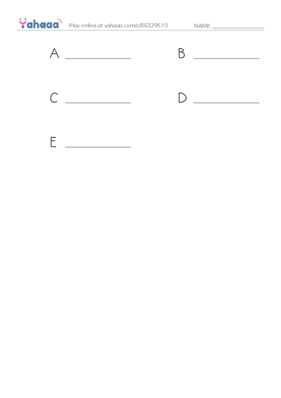 Write the word rows worksheet for Letters