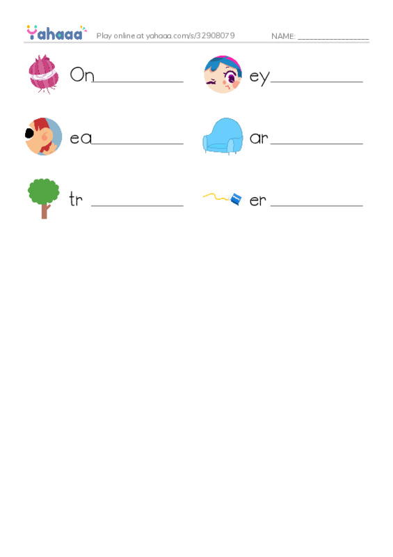 Write the word rows worksheet for 1