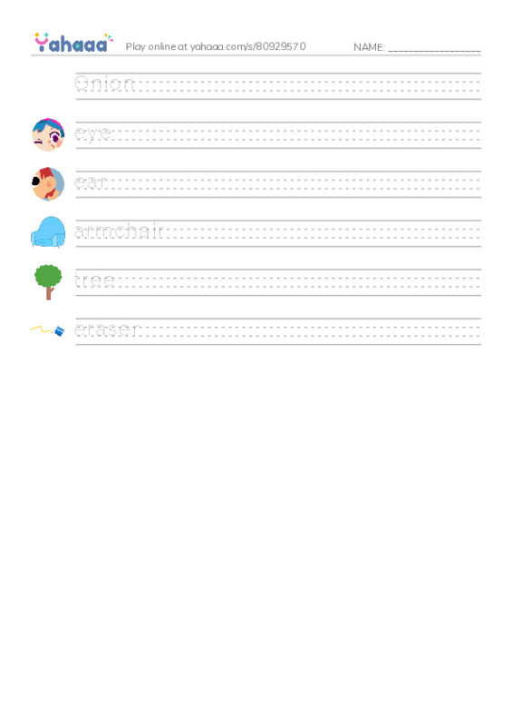 Handwriting lines worksheet for 1