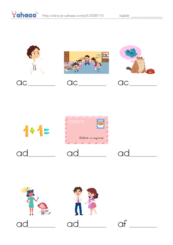Finish the word worksheet for 1000 Basic English Word Game A2